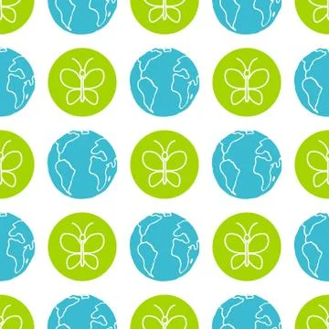 World Wildlife Day seamless pattern Stock Illustration