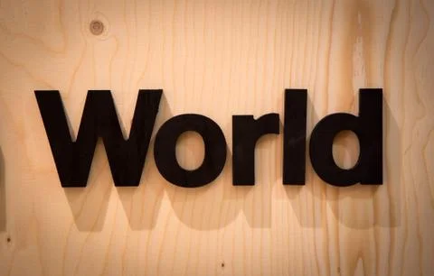 World in wood type Stock Photos