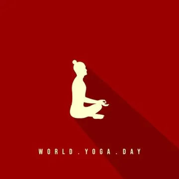 World Yoga Day vector with men on meditating Stock Illustration