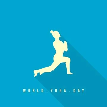 World Yoga Day vector with men on meditating Stock Illustration
