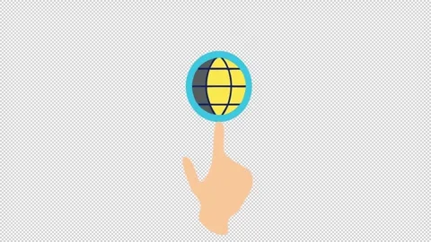 World at Your Fingertips. Global Control Animation. Cartoon Stock Footage 321110355