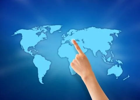 The world at your fingertips Stock Illustration