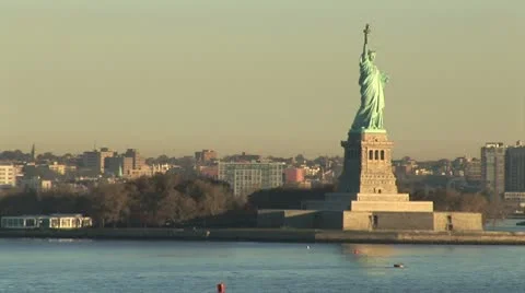 WorldClips-Approaching Statute of Liberty Stock Footage 8928534