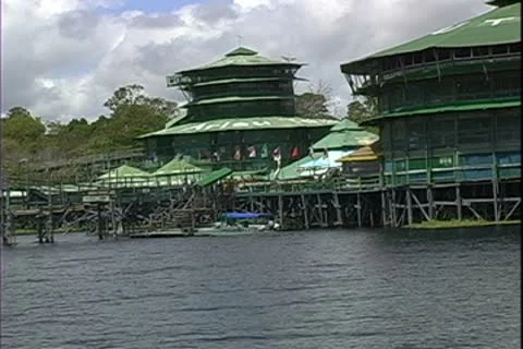 WorldClips-Ariau Lodge Dock Stock Footage 8946585