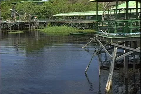 WorldClips-Ariau Walkways & Boat Stock Footage