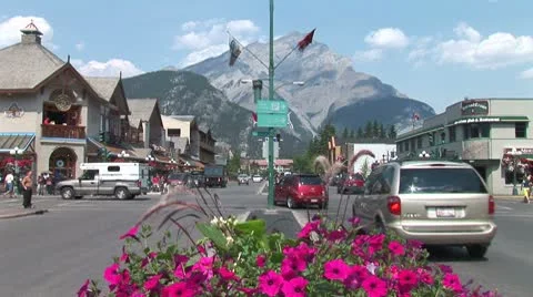 WorldClips-Banff City Intersection-ws Stock-Footage 8918659
