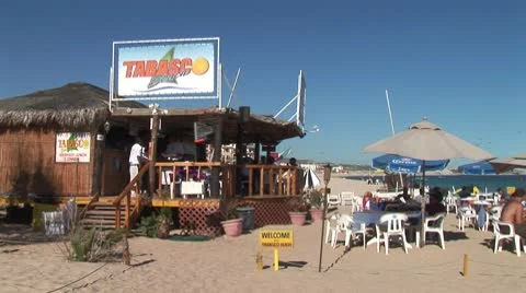 WorldClips-Beach Bar-pan 库存影片 8919846