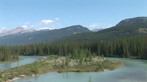 WorldClips-Bow River Bend-xws-pan Stock Footage 8918872