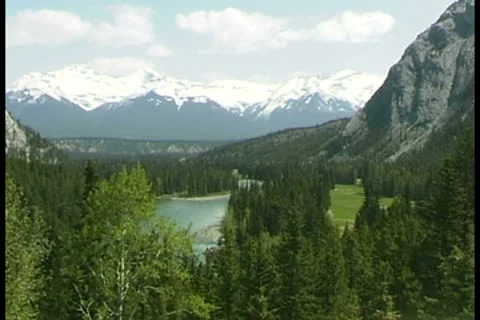WorldClips-Bow River Mountains Stock Footage 8947190