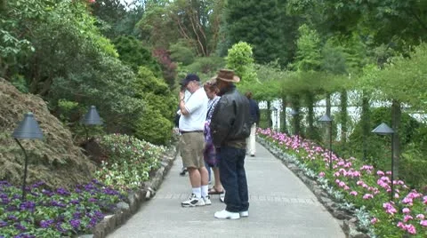 WorldClips-Butchart Tourists Stockbeeldmateriaal 8948761