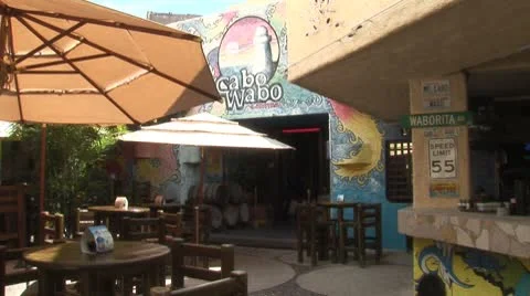 WorldClips-Cabo Wabo Outside Bar Stock Footage 8920123
