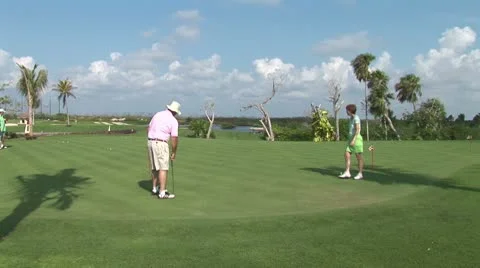 WorldClips-Cancun Practice Green Stock Footage 8921155