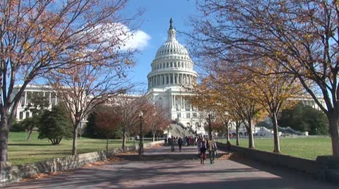 WorldClips-Capitol Walkway Stock Footage
