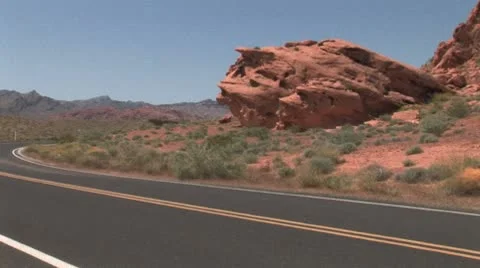 WorldClips-Desert Highway Bend Stock Footage 8923993