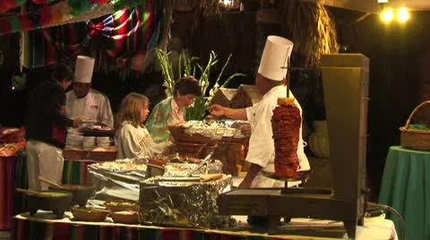 WorldClips-Fiesta Buffet-ws Stock Footage 8920174