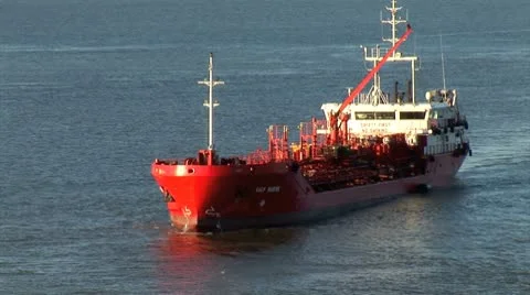 WorldClips-Lisbon Freighter-zoom Video stock 8926599