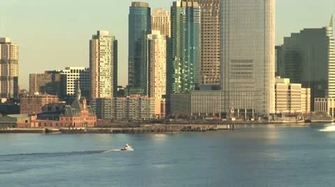 WorldClips-NYC South Skyline-zoom Stock Footage