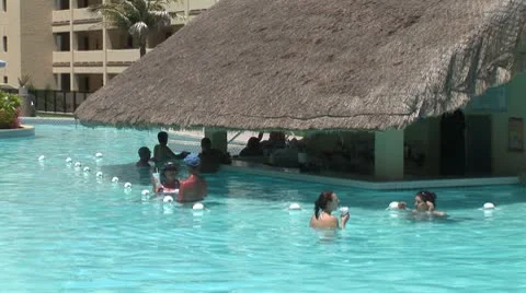 WorldClips-Pool Bar People-ws Video stock 8921573