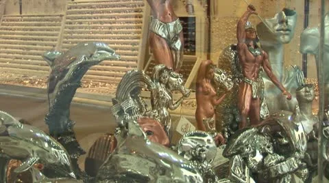 WorldClips-Silver Shop Store Window-pan Stock Footage 8921612