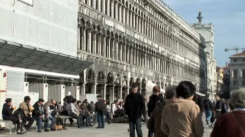 WorldClips-St.Marks Procuratie Vecchie-pan 库存影片 8948191