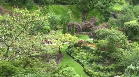 WorldClips-Sunken Garden Paths-xws Stock Footage 8949363