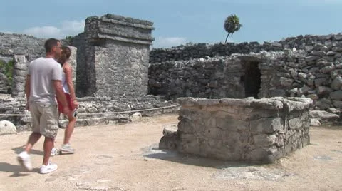 WorldClips-Tulum Ruins Passageway Stock Footage 8921667