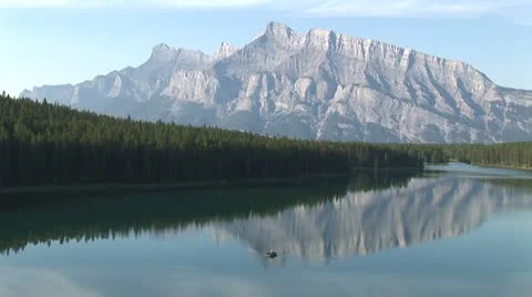 WorldClips-Two Jacks Lake Rowboat Fisherman-xws Stock Footage 8919743