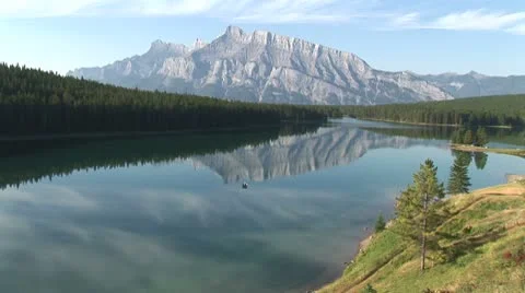 WorldClips-Two Jacks Lake-xws Stock Footage 8919775