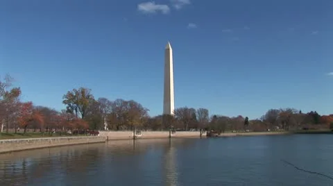 WorldClips-Washington Monument from Tidal Basin-zoom Stock Footage 8952605