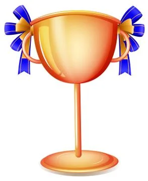 A worldcup trophy with a blue ribbon Stock Illustration