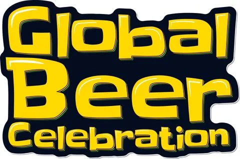 Worldly Beer Lettering Vector Design Stock Illustration