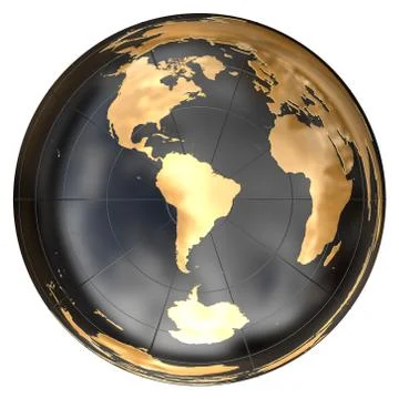 Worldmap in azimuthal projection (South America) Stock Illustration