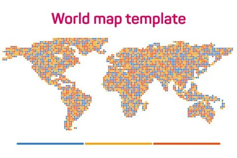 Worldmap mosaic template silhouette vector Illustrazione stock
