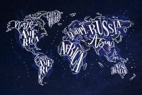 Worldmap vintage blue Stock Illustration