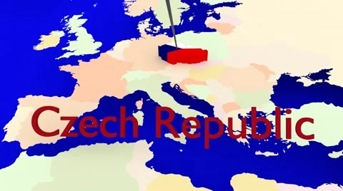 Worldmap Zooms to the Czech Republic Stock Footage 43108716