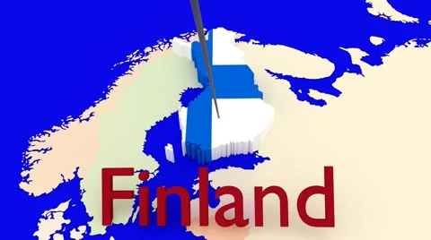 Worldmap Zooms to Finland Stock Footage 43053202