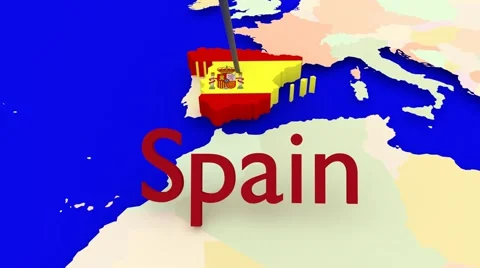 Worldmap Zooms to Spain Stock Footage 43053201