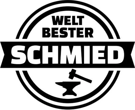 World's best Blacksmith. German button. Illustrazione stock