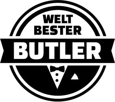World's best butler button. German. Stock Illustration