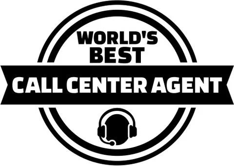World's best call center agent button Stock Illustration