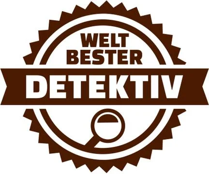 World's best detective button. german Illustrazione stock