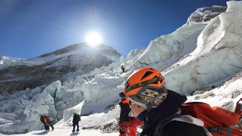 World's fourth highest peak mount Lhotse. Stock Footage 201843938