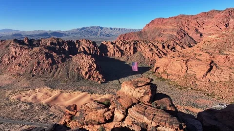 Worlds Largest American Flag at Snow Canyon Video stock 255804541