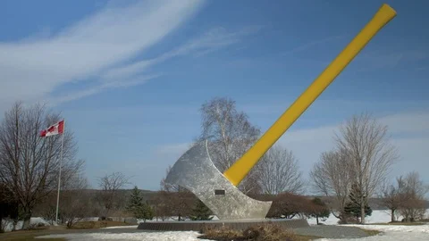 World's Largest Axe - Nackawic Canada. Stock Footage 74369335