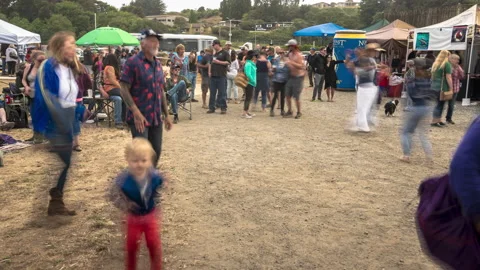 World's Largest Salmon BBQ Barbeque Fort Bragg Crowds People Timelapse Stock Footage 202195332