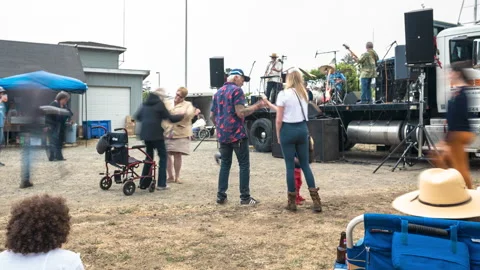 World's Largest Salmon BBQ Barbeque Fort Bragg Crowds People Timelapse Stock Footage 202195342