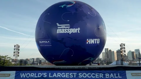World’s Largest Soccer Ball Video stock 337182359