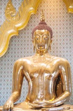 The world's largest solid gold Buddha statue at Wat Traimit, Bangkok Stock Photos