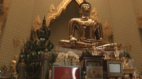 World's Largest Solid Gold Buddha,Temple Of Golden Buddha, Bangkok, Thailiand Stock Footage 48489538