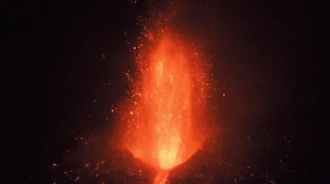 The world's most active volcano Mount Etna  06-12-2015,  eruption. Stock Footage 57989685